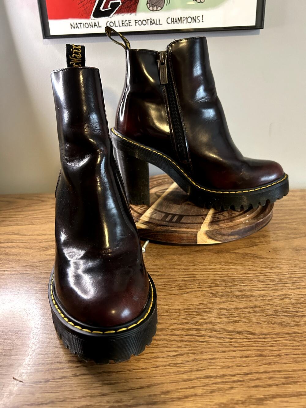 Dr Martens Oxblood Magdelena Patent Leather Heeled size 7/EU 38